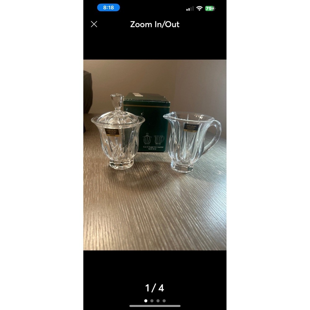 Vintage Noritake  VENDOME Crystal Creamer & Sugar W/ Lid Germany‎ 5 1/2"